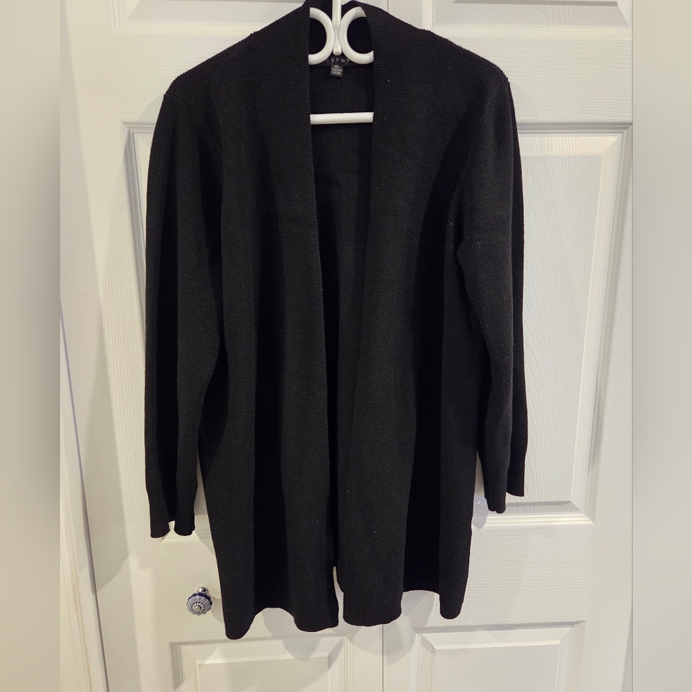 Cyrus Black Open Front Cardigan